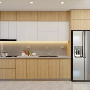 Tủ Bếp Gỗ MDF Mẫu TA4003 Công Nghiệp
