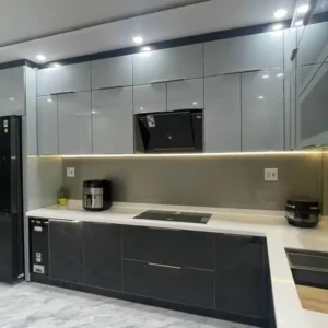 Tủ Bếp Inox Cánh Kính Mẫu TA1002 Hiện Đại