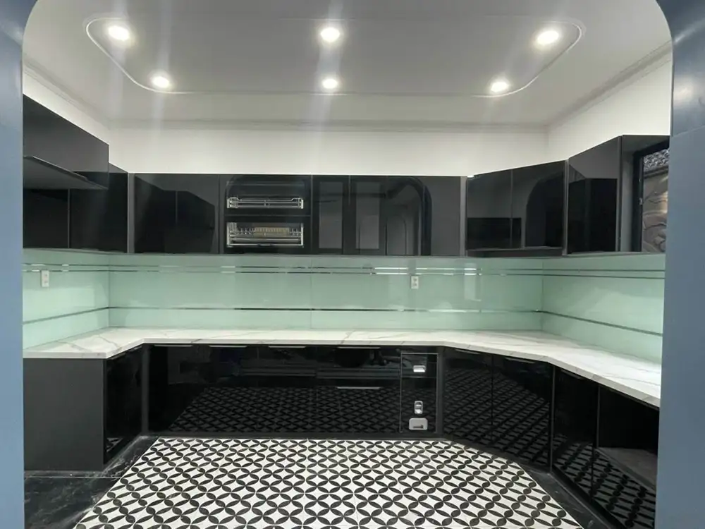 Tủ Bếp Inox Cánh Kính Mẫu TA1004 Đẳng Cấp