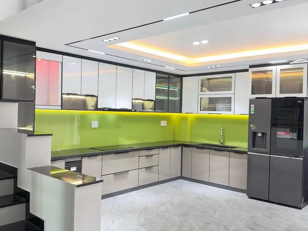 Tủ Bếp Inox Cánh Kính Mẫu TA1006 Tinh Tế