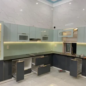 Tủ Bếp Inox Cánh Kính Mẫu TA1011 Bền Bỉ