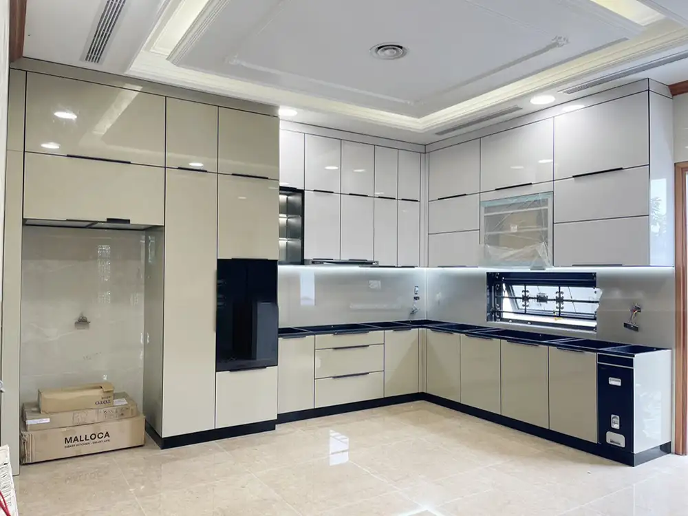 Tủ Bếp Inox Cánh Kính Mẫu TA1012 Tiện Nghi