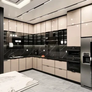 Tủ Bếp Nhôm Cánh Kính Mẫu TA2001 Nổi Bật