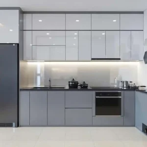 Tủ Bếp Nhựa Mẫu TA3001 Acrylic Bóng Gương