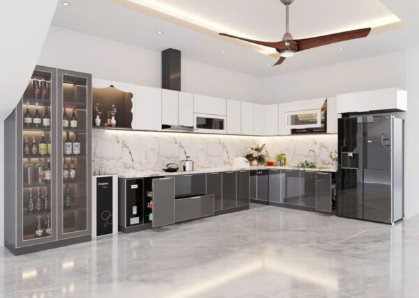 50+ Mẫu tủ bếp inox cánh kính HOT 2026